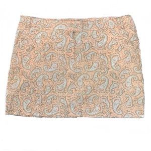 TOMMY HILFIGER Size 4 Peach Paisley Mini Skirt